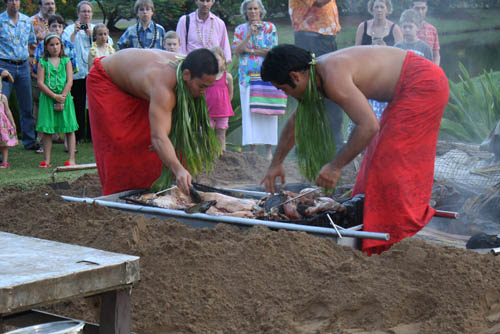 Smith's Tropical Paradise imu ceremony - Kauai Hawaii